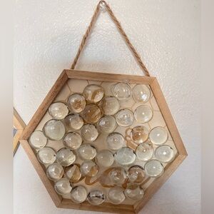 Handmade Glass Marble Wall Art – Hexagon Frame**
